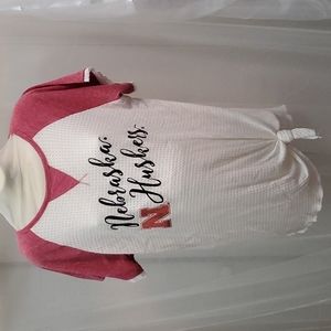Nebraska Huskers Waffleknit Baseball Shirt Top